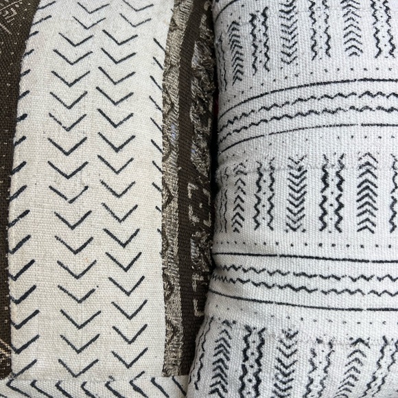 Hand woven Patterned Cream and Black Pillows
